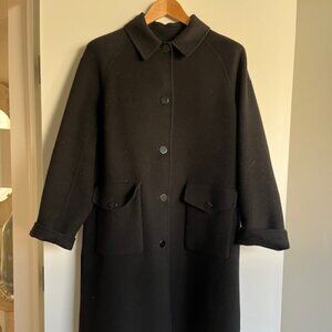Women's Theory Car Coat - size Large - 90% Wool/10% Cashmere - Black